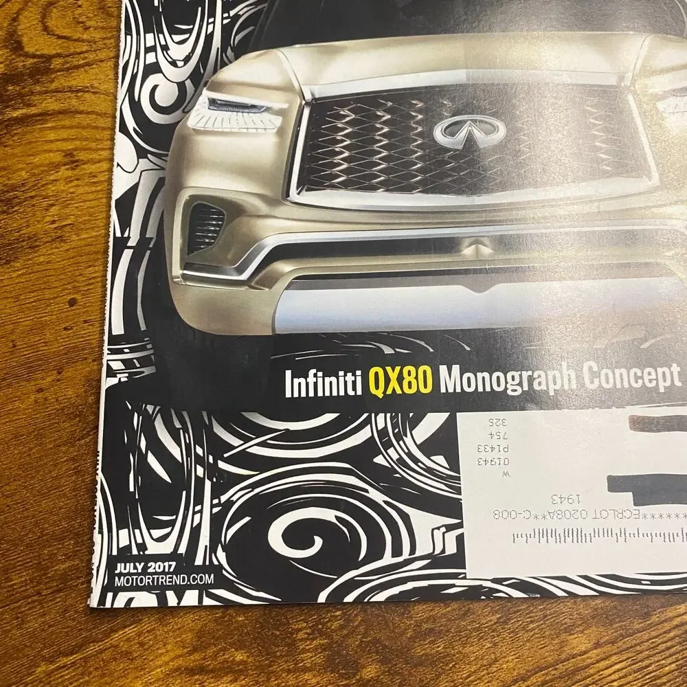 Motor Trend Magazine July 2017 Future Cars Issue Infiniti QX80 Monograph Concept